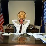 New York Attorney General Eliot Spitzer in His Manhattan Office at 120 Broadway Photographic Poster Print, 16x16