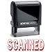 SCANNED II Red Office Stock Self-Inking Rubber Stamp