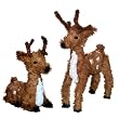 Set of 2 Sitting & Standing Reindeer Christmas Decorations