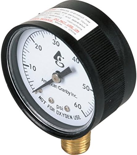 Harvard 0 - 60 psi Pressure Gauge 1/4" Plastic Bottom Mount for Swimming Pool