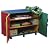 Coloured Wooden Mobile Storage Cupboard with doors