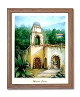 Southwestern Spanish Mission Landscape Home Decor Wall Picture Oak Framed Art Print