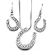 Soulbreezecollection Cowgirl Lucky Western Horseshoe Horse Shoe Charm Pendant Necklace & Earrings 2-piece Set Jewelry