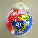 Kansas Jayhawks NCAA Light Up Glass Ball Ornament