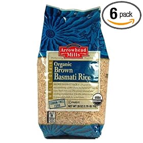 Arrowhead Mills Brown Basmati Rice, 28-Ounce Packages (Pack of 6)