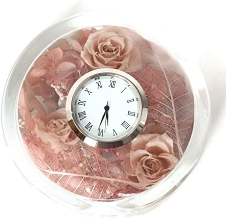 Natural Preserved Flowers in Durable Acrylic Clock Case-Pink