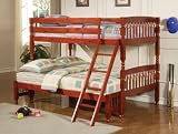 Cherry Twin over Full Bunk Bed - Coaster 460222