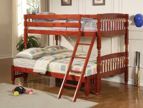 Cherry Twin over Full Bunk Bed - Coaster 460222
