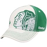 NHL Reebok Chicago Blackhawks St. Patrick's Day Structured Flex Hat - Green-White (Large/X-Large)