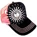 Womens Olive & Pique Black & Neon Rhinestone Flower Trucker Cap