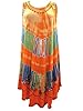 Womens Orange Tie Dye Caftan Dress / Cover Up