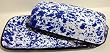 Enamelware Covered Butter Dish, Blue Marble