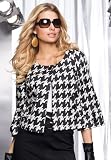 metrostyle Cropped Houndstooth Blazer