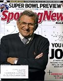 Sporting News February 1 2010 Joe Paterno/Penn State on Cover, Indianapolis Colts vs New Orleans Saints in Super Bowl XLIV 44, NASCAR Season Preview, Bob Huggins/West Virginia, Sharrif Floyd/Florida Gators