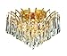 Elegant Lighting 8032F16G/RC Victoria 10-Inch High 6-Light Flush Mount, Gold Finish with Crystal (Clear) Royal Cut RC Crystal