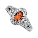 14K White Gold Fire Opal and Diamond Ring