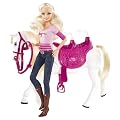 Mattel - V6984 - Poup�es mannequins - Barbie et son cheval trotteur