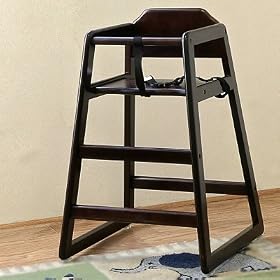 L.A. Baby Wooden Stackable Restaurant-Style Highchair - Cherry