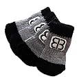 Petego Traction Control Indoor Socks for Dogs, Black/Gray, Large, Set of 4