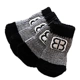 Petego Traction Control Indoor Socks for Dogs, Black/Gray, Large, Set of 4