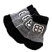 Petego Traction Control Indoor Socks for Dogs, Black/Gray, X-Small, Set of 4