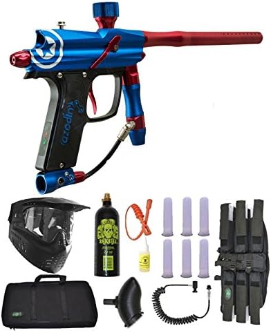 Azodin Blitz Evo Electronic Paintball Marker Gun 3Skull Sniper Set - Blue/Red