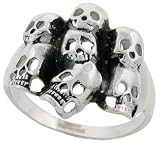 Surgical Steel 7/8 (23 mm ) 7 Skull Ring