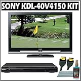 Sony Bravia V-Series KDL-40V4150 40-inch 1080P LCD HDTV + Sony DVD Player w/ Accessory Kit