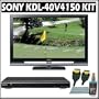 Sony Bravia V-Series KDL-40V4150 40-inch 1080P LCD HDTV + Sony DVD Player w/ Accessory Kit