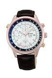 Best Price Orient Men's CTD09005W Chronograph with Rose Gold Tone with Date and Internal Rotating Ring with Slide Rule Calculator  White Watch