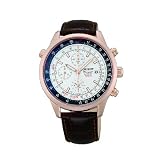 Orient Mens Chronograph with Rose Gold Tone with Date and Internal Rotating Ring with Slide Rule... by Orient