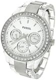 Fossil Women's ES2821 Clear Ceramic Analog Quartz Watch with White Dial