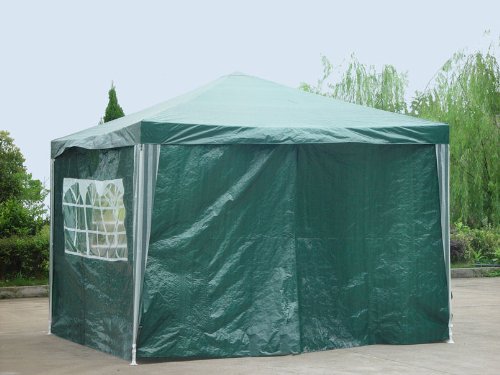 Pavillon PE Gartenzelt mit 4 Seitenteilen in Grün