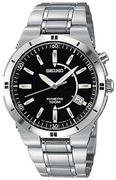 Seiko Men's SKA347 Kinetic Silver-Tone Watch