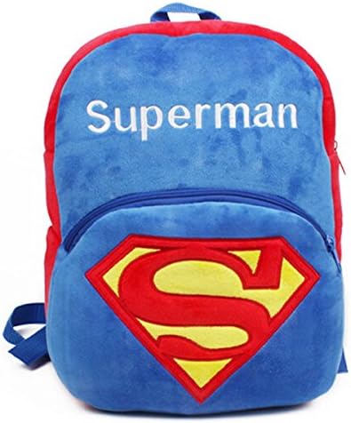 ColorsBL blue Super Man backpack kids Cartoon Plush bag Children Toy Bag Toddler School Backpack