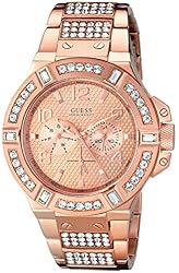GUESS Men's U0292G2 Rigor Multi-Function Glitz Rose Gold-Tone Sport Watch