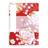御朱印帳(納経帳)　桜かのこ(赤)　蛇腹タイプ