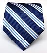 100% Silk Woven Navy Striped Tie 100% Silk Woven Navy Striped Tie