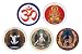 5 Yoga Refridgerator Magnets: Om, Ganesha, Medicine Buddha, Samantabhadra, White Tara