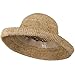 Crochet Raffia Straw Hat With Self-Tie - Tan OSFM