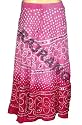 Boho Bollywood Pink Color Belly Dance Cotton Long Skirt with Sequin Work