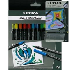 Lyra Aqua Brush Duo 24er & HI-Quality Art pen 10er