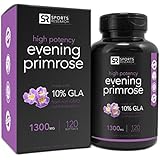 Evening Primrose Oil 1300mg 120 Liquid Softgels, Cold-Pressed with No fillers or Artificial Ingredients; Non-GMO & Gluten Free, Made in the USA