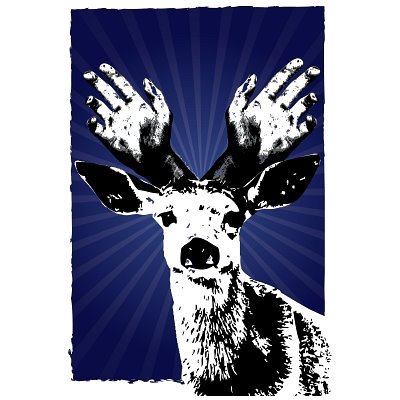Texas Rangers Antlers Sports Poster Print - 13x19