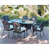 IMAGE OF South Sea Rattan 75418 Set Key West Oval Table Dining Set