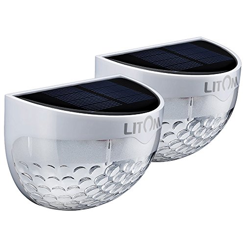 Litom Solar Lights Garden Lights Outdoor Fence Lights Semi-circle Waterproof for Walkways Stairways