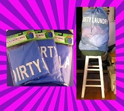 Laundry Bags Blue Printed Phase -"Dirty Laundry" THREE BAGS "24" X 32"