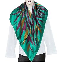 Square Silk Scarves Handpainted for Women 44 x 44 inches (sqsrf109)