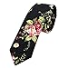Deercon Men Casual Fashion Floral Cotton Slim Tie Necktie(12 colors)