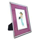 Princess Jasmine Photo in Pink Glitter Frame - Disney Watercolor Collector Print